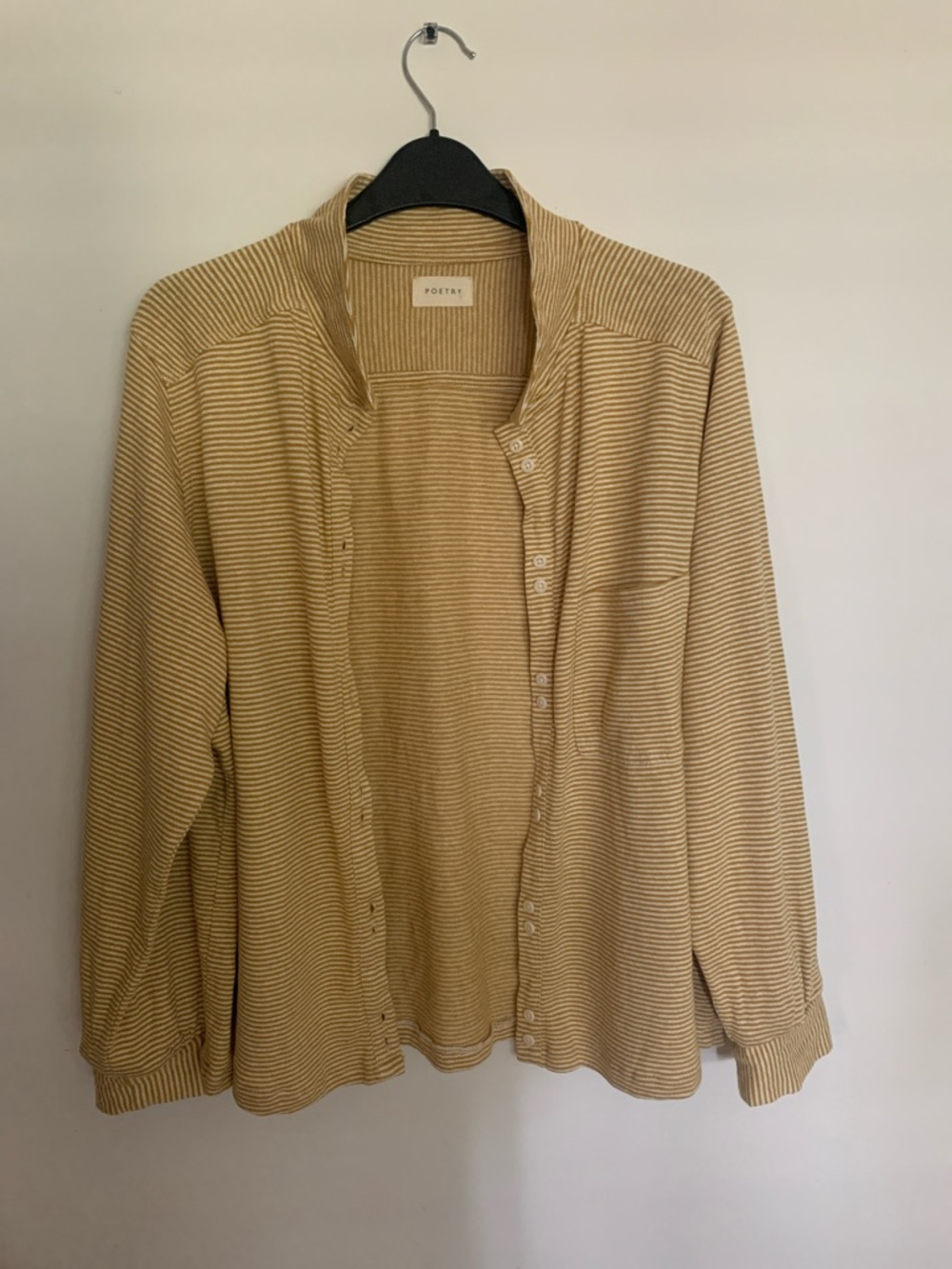 Poetry Striped Button-Down Shirt in Light Mustard